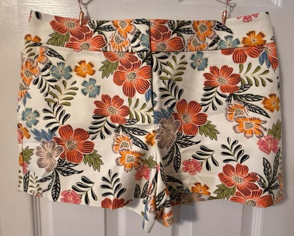 LOFT Riviera Floral Print Mid Rise Shorts Sz 10 4” Inseam Cotton Blend Chino NWT - Picture 5 of 15